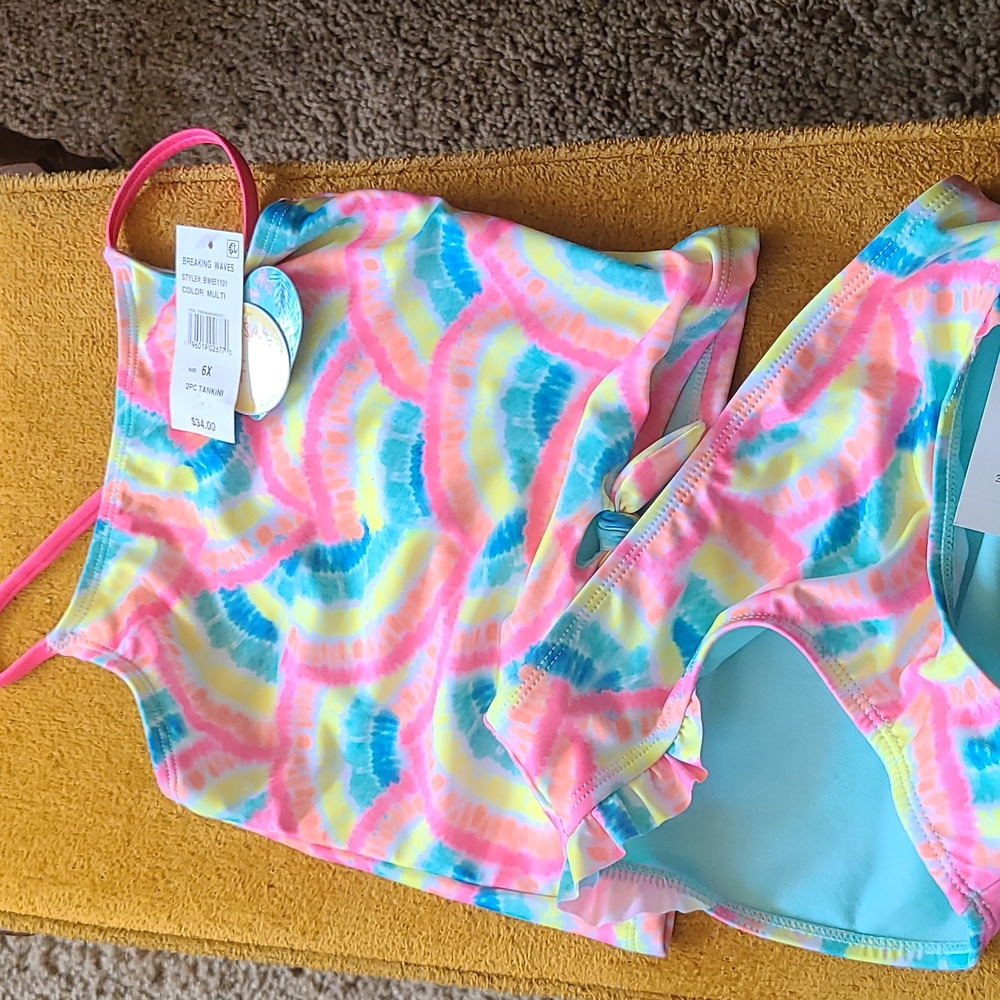 Breaking Waves Girls Tankini 6X